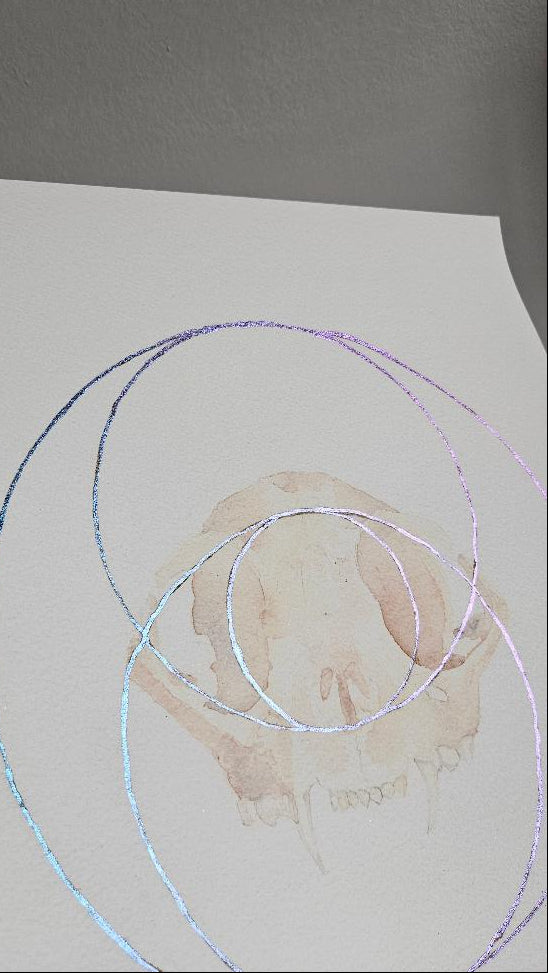 Limited Vesica Piscis Cat Skull Print