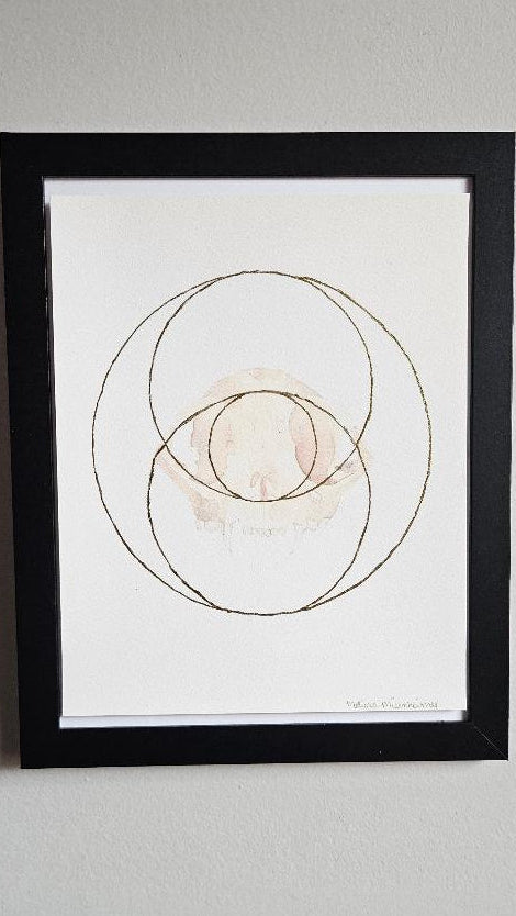 Limited Vesica Piscis Cat Skull Print