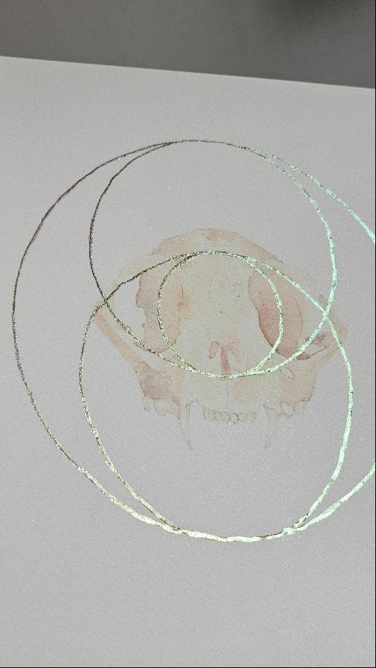 Limited Vesica Piscis Cat Skull Print